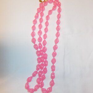 Vintage Sarah Coventry pink plastic twisted beads, 18" long